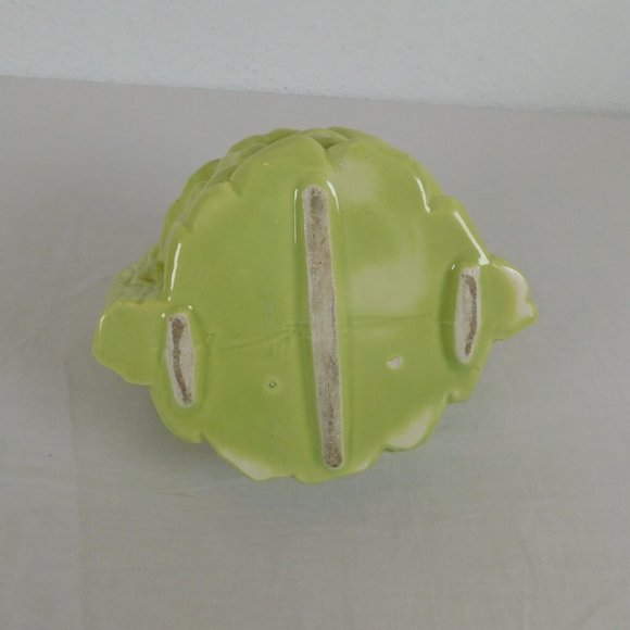 Ceramic Wishing Well Shaped Planter Round Light Green Handle Unbranded Whimsical - Picture 8 of 8